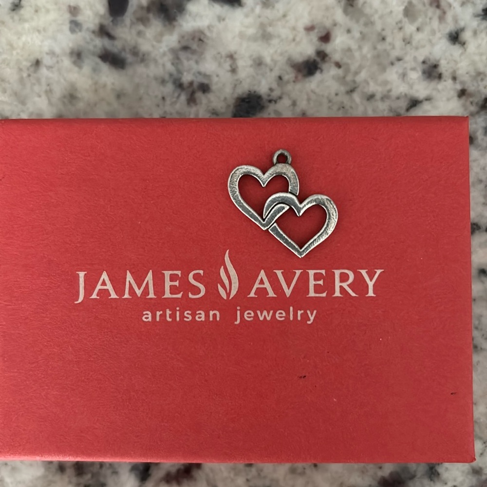 James Avery Intertwined Hearts Charm sterling silver retired